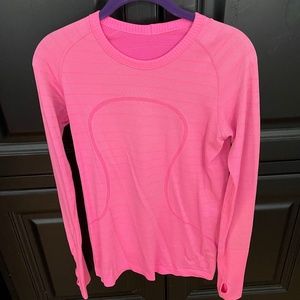 Pink Lululemon Swiftly Tech Long Sleeve